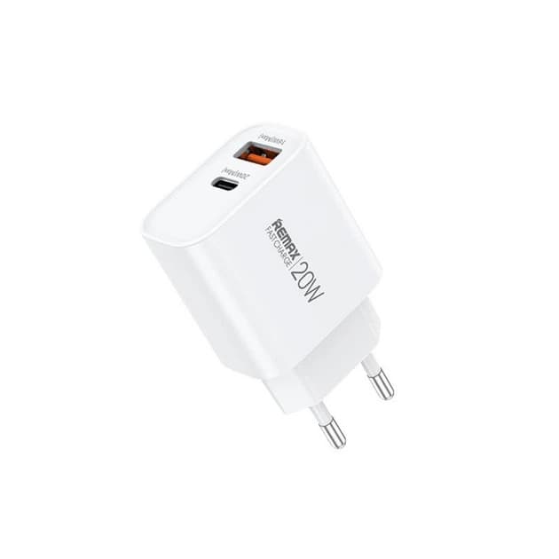 Зарядний пристрій REMAX Kiddy Series RP-U120 20W USB+Type-C Fast Charger EU White