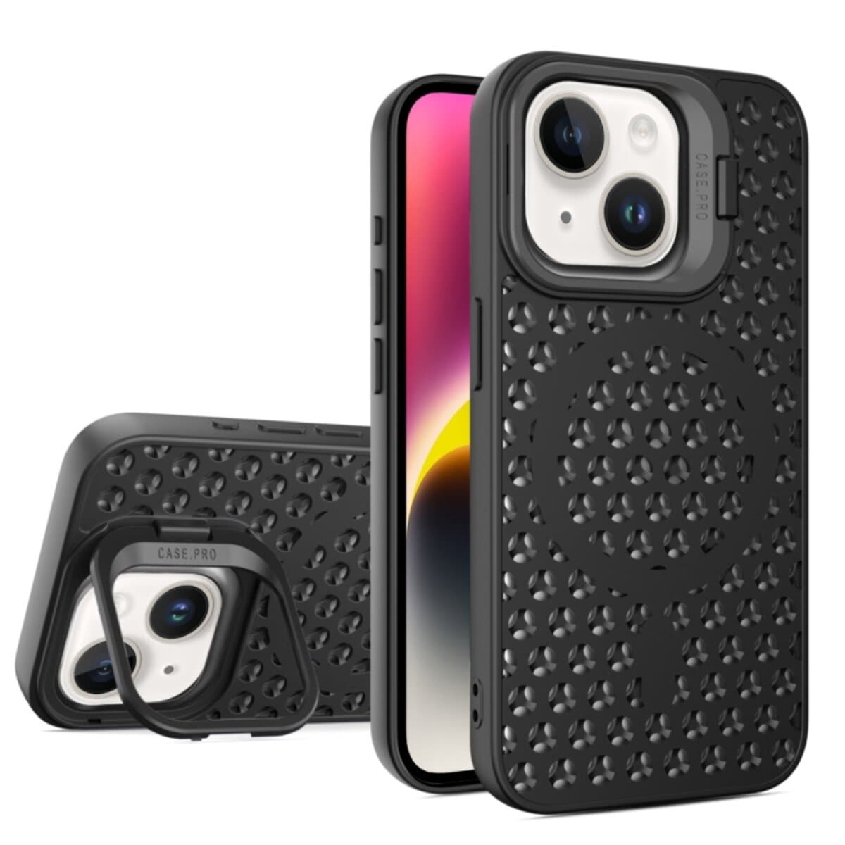 Захисний чохол-накладка Cosmic Grater Stand для Apple iPhone 14 Black (GRASTiP14Black)
