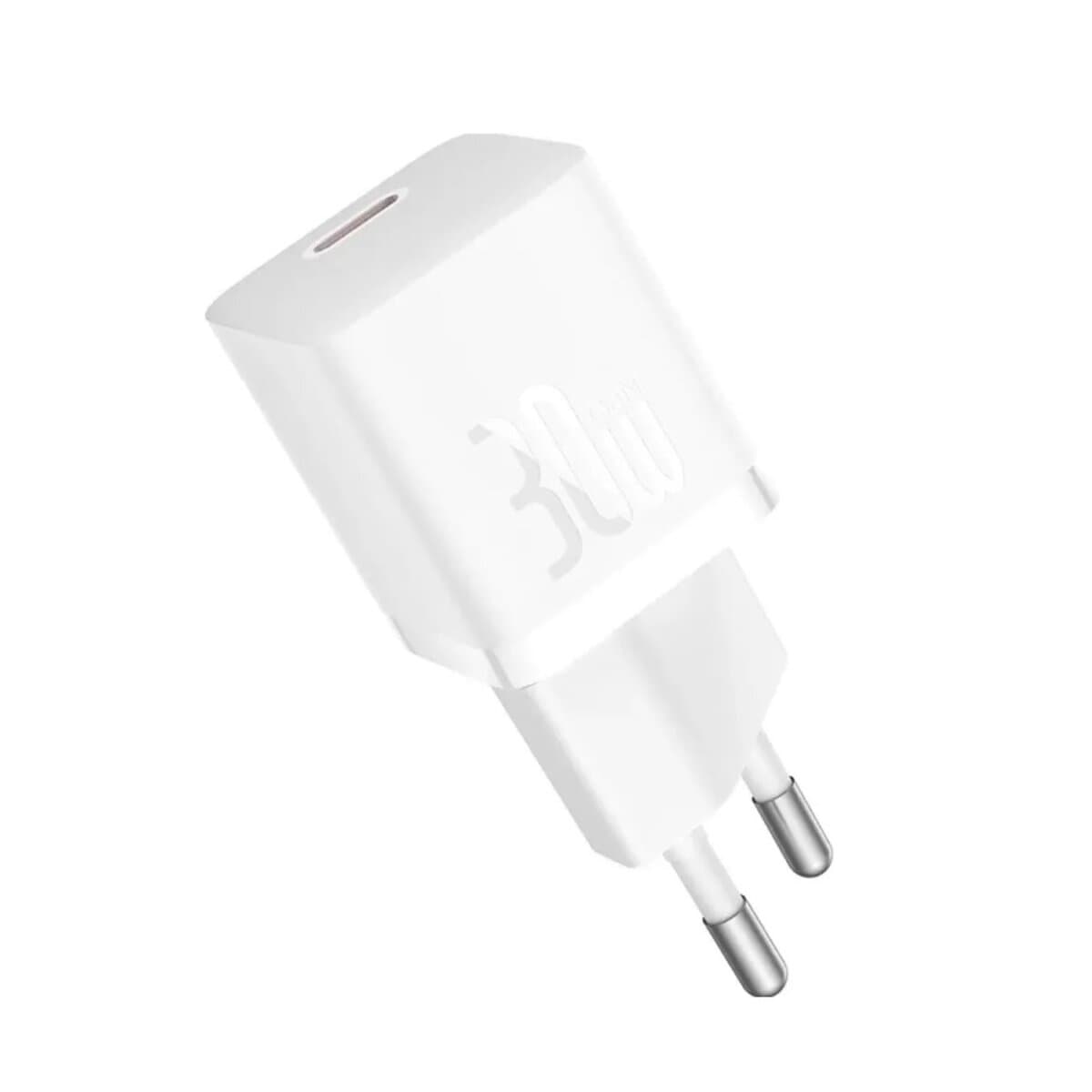 Зарядний пристрій Baseus GaN5 Fast Charger mini Type-C 30W EU QC3.0 White (CCGN070502)