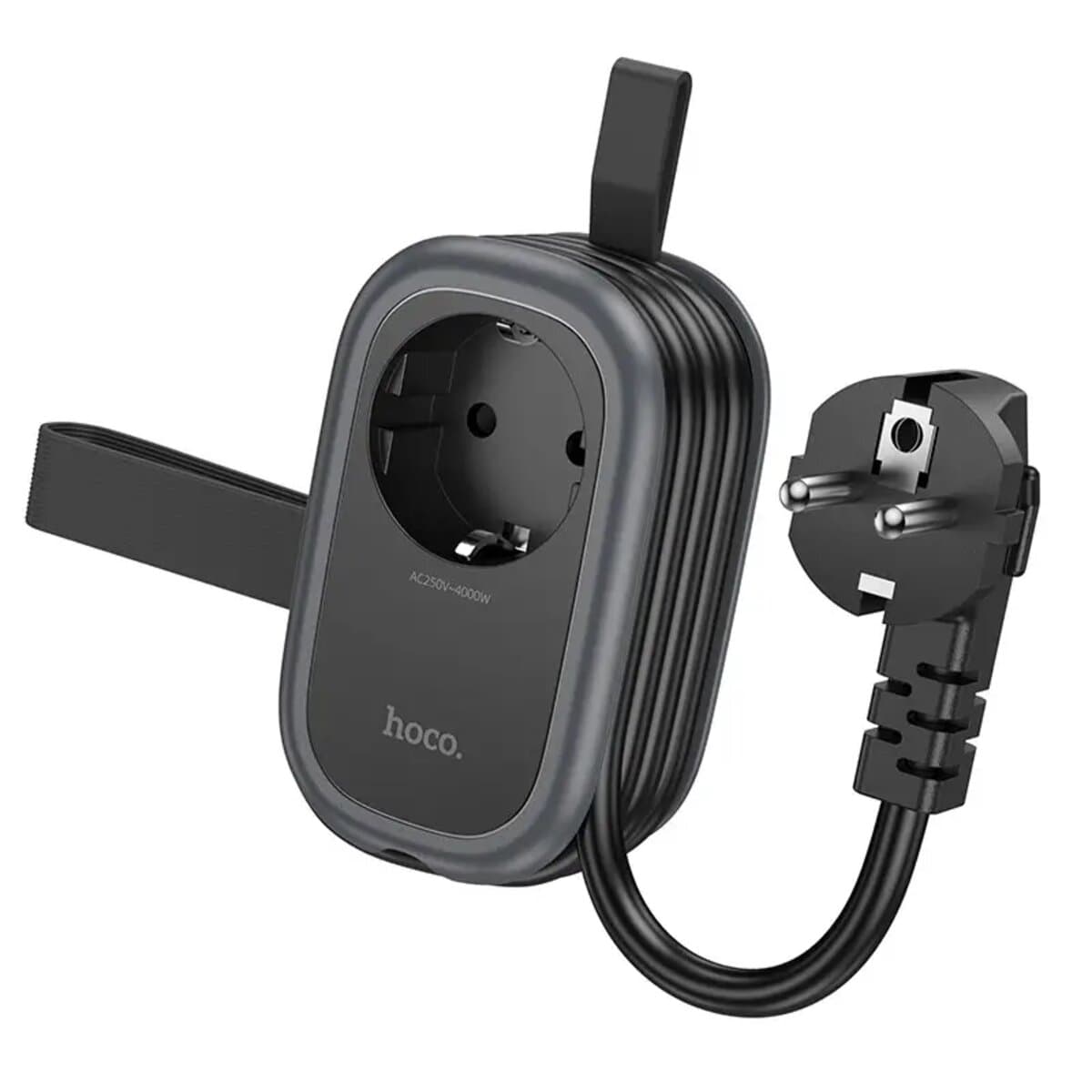 Зарядний пристрій HOCO NS7 Sharp 1 position PD20W/1C2A 2xUSB 1xType-C desktop socket EU/GER Black