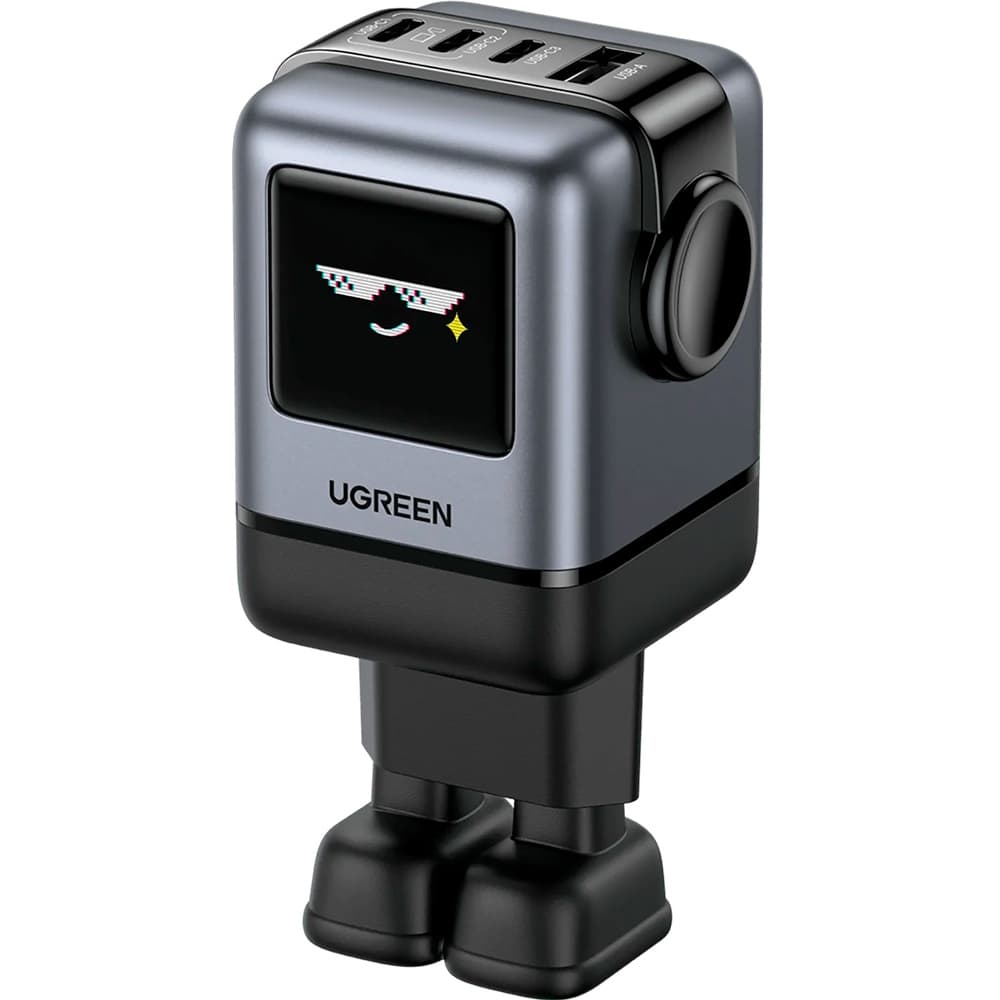 Зарядний пристрій Ugreen X688 Robot tech 100W 3xType-C+USB Gan Fast Charger Grey (45515B)