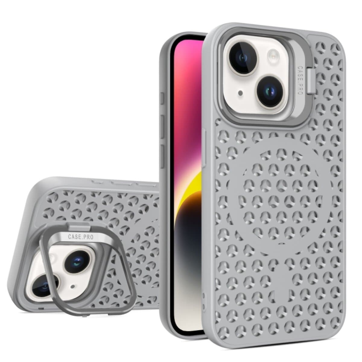 Защитный чехол-накладка Cosmic Grater Stand для Apple iPhone 14 Grey (GRASTiP14Grey)