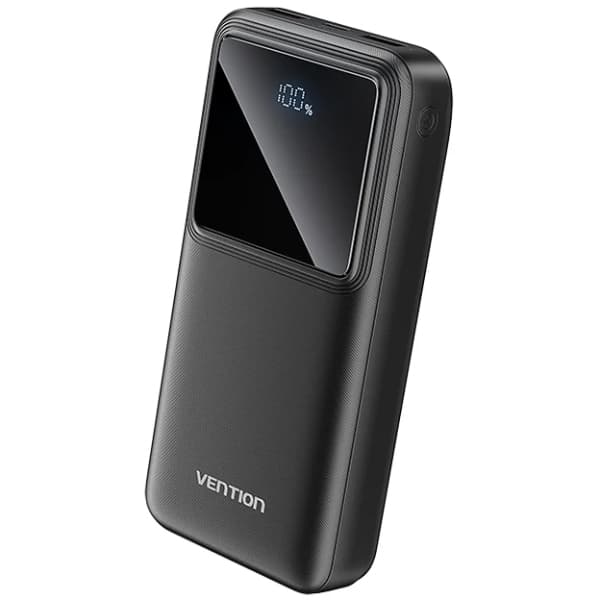 Powerbank павербанк УМБ Vention 20000mAh 22.5W 3A QC 3.0 PD Micro-USB USB-C 2xUSB-A LED Display Black (FHLB0)