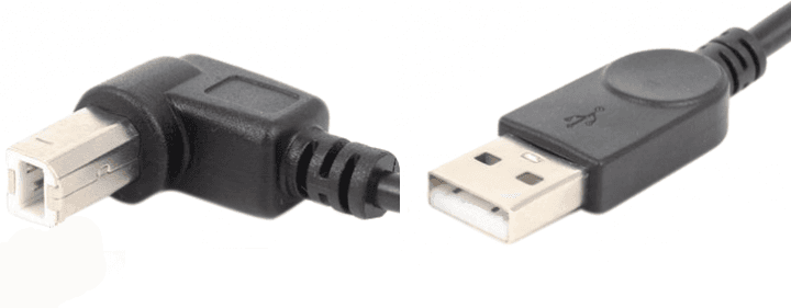 Кабель S0670 USB AM-BM 1м 90° Black