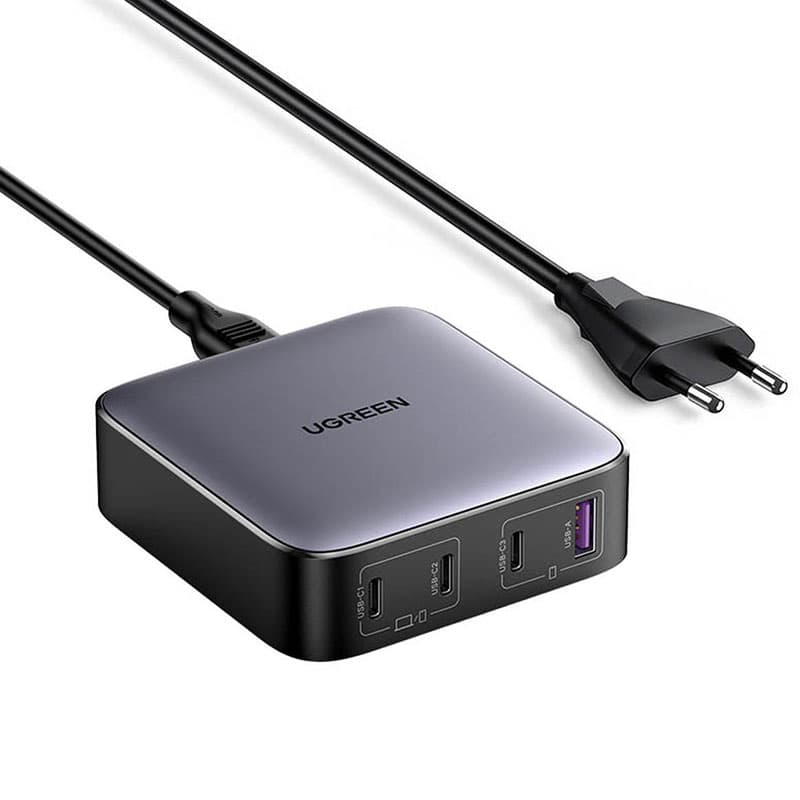 Зарядний пристрій Ugreen CD328 Nexode Series 100W GaN 3хType-C 1xUSB Black (90928)