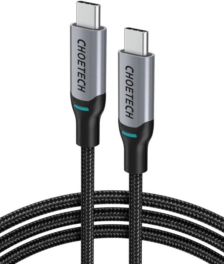 Кабель Choetech XCC-1002 USB3.1 Type-C MM 1.8м PD 100W обплетення Black