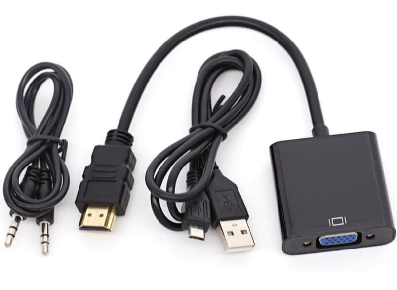 Перехідник S0223 HDMI M-VGA F з аудіо-інтерфейсом кабель 20см OEM Black