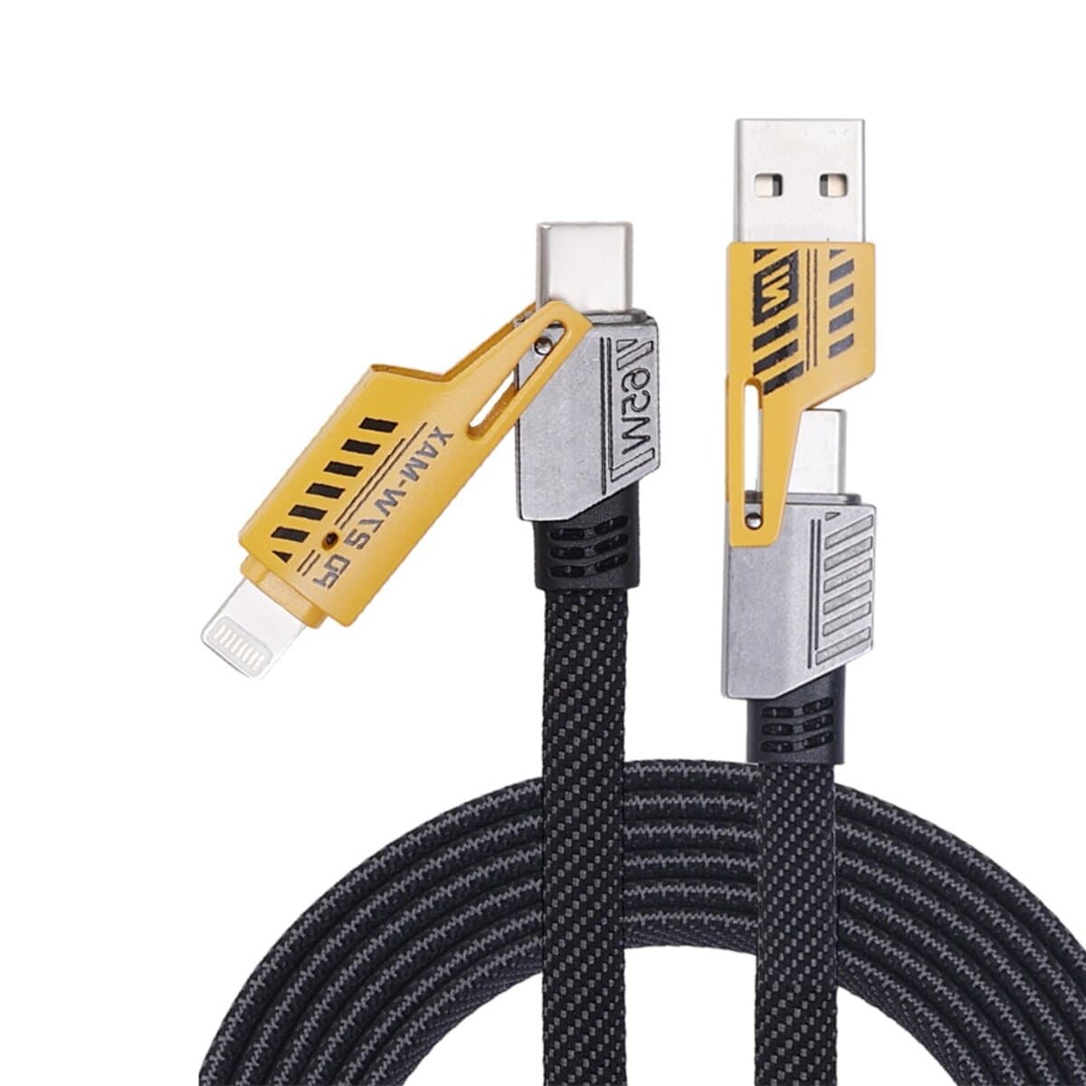 Кабель WUW X207 USB to 3in1 65W Black