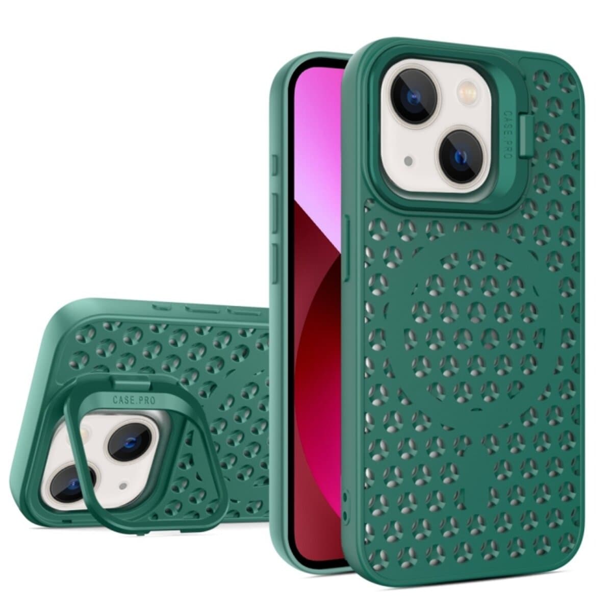 Защитный чехол-накладка Cosmic Grater Stand для Apple iPhone 13 Dark Green (GRASTiP13DarkGreen)