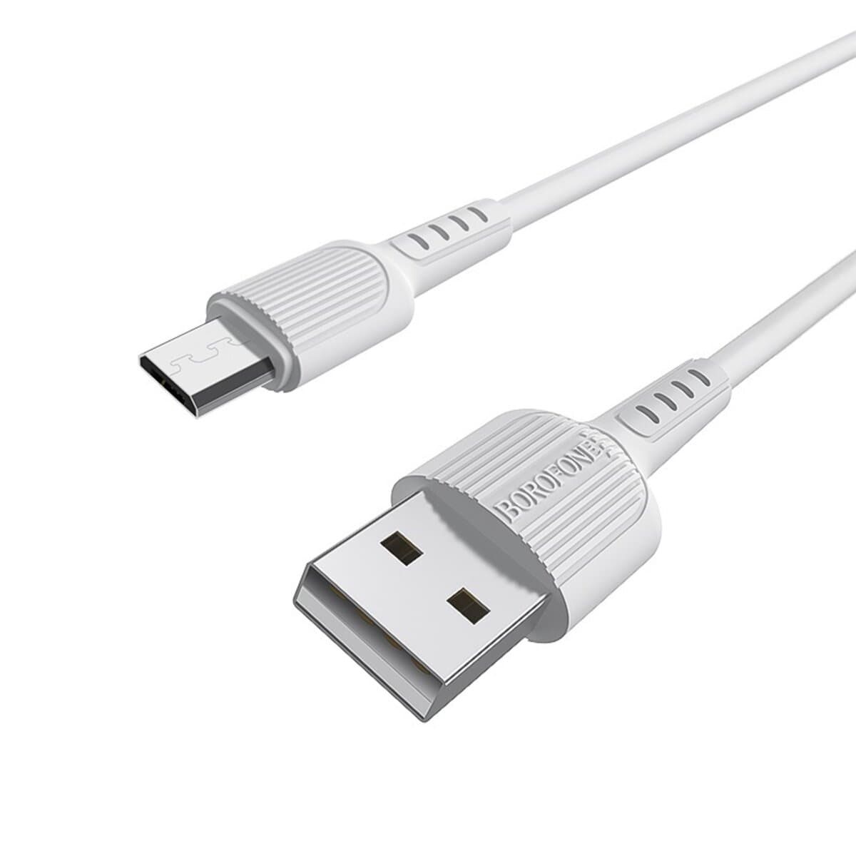 Кабель BOROFONE BX16 USB to MicroUSB 2A 1m PVC TPE connectors White (BX16MW)