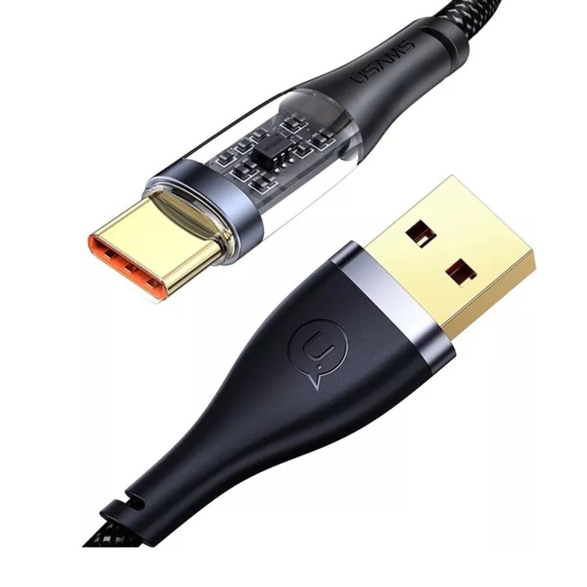 Кабель Usams US-SJ572 USB to Type-C 66W Aluminum Alloy Transparent Data Cable Icy Series 1.2m (SJ572USB01)