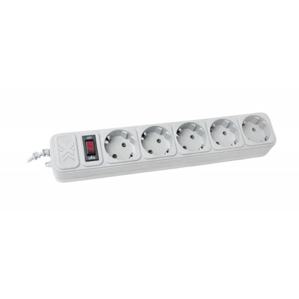 Мережевий фільтр подовжувач Power filtr 3,0м Maxxter SPM5-G-10G 5 розеток Grey