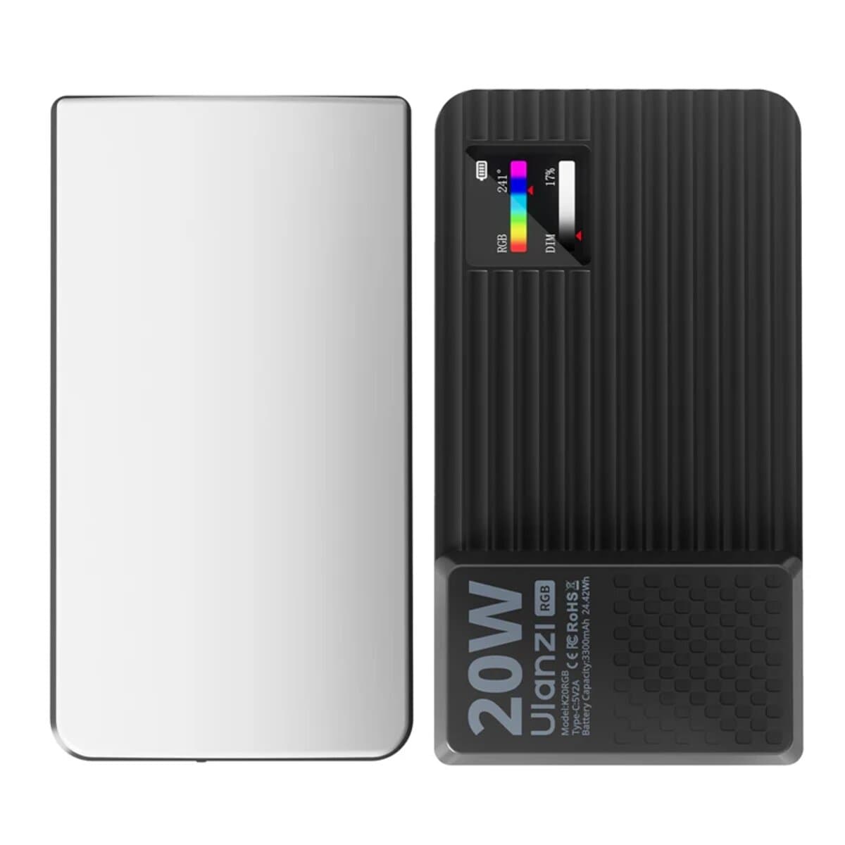 Беспроводной накамерный свет Ulanzi K20 RGB 20W Panel light 3300mAh Black (L207)