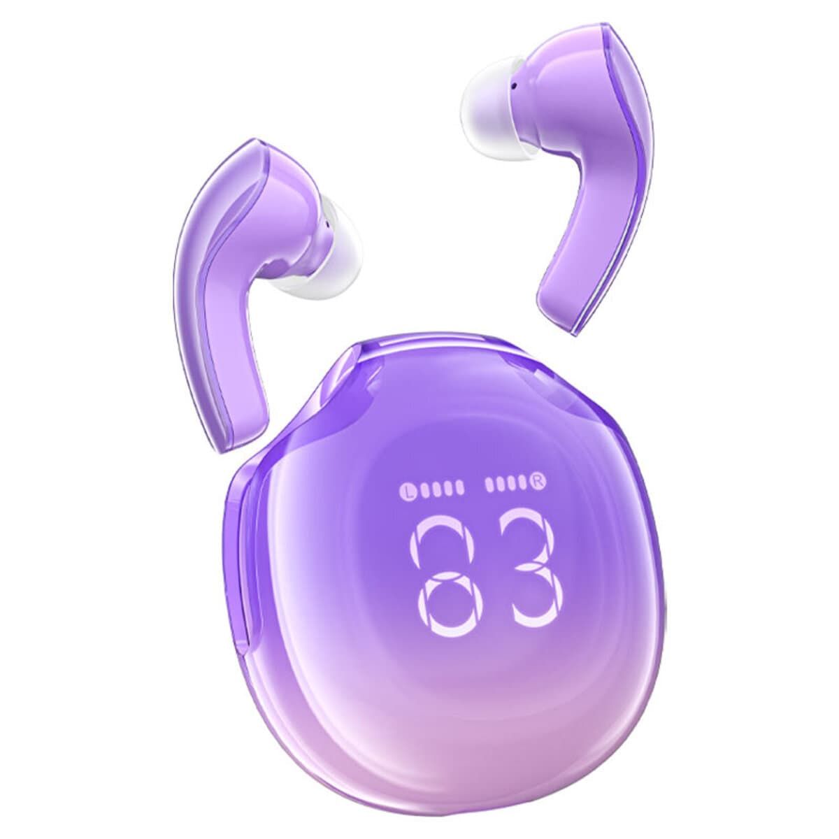 Бездротові навушники ACEFAST T9 Crystal Air color BT5.3 earbuds 480mAh IPX4 Grape Purple