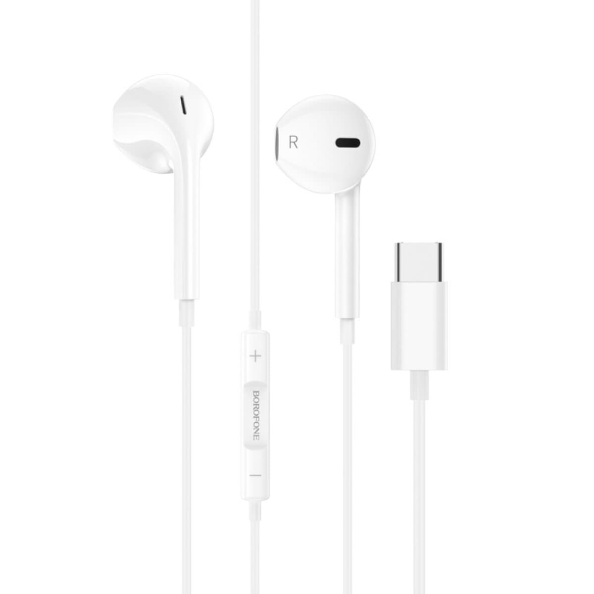 Дротові навушники BOROFONE M80 Magnificent Type-C wire-controlled digital earphones with microphone 1.2м White (M80CW)