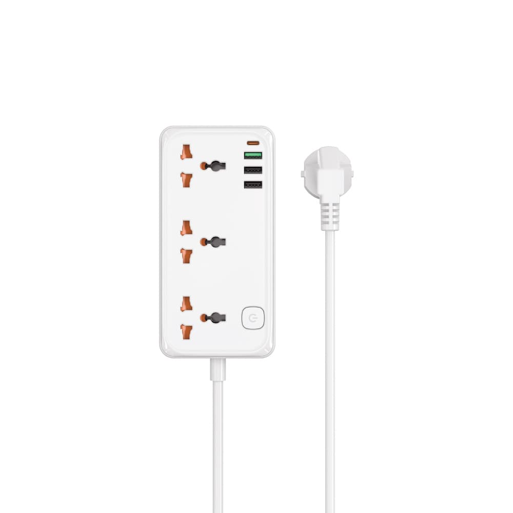 Мережевий подовжувач WIWU Wi-S005 30W Cube Multiple Function GaN Power Strip 1xType-C 3xUSB 3xsockets EU White