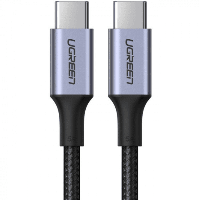 Кабель UGREEN US316 USB 2.0 Type-C to Type-C 1м 100W Aluminium Case Black (70427#)