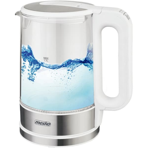 Електрочайник Mesko MS 1301 2200W 1.7л скло встановлення температури White (MS1301W)
