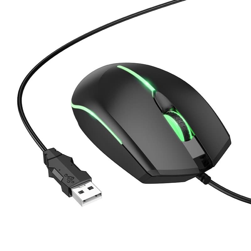 Проводная мышка HOCO GM37 Wonderful gaming luminous wired mouse 2400dpi 1.4m USB Black
