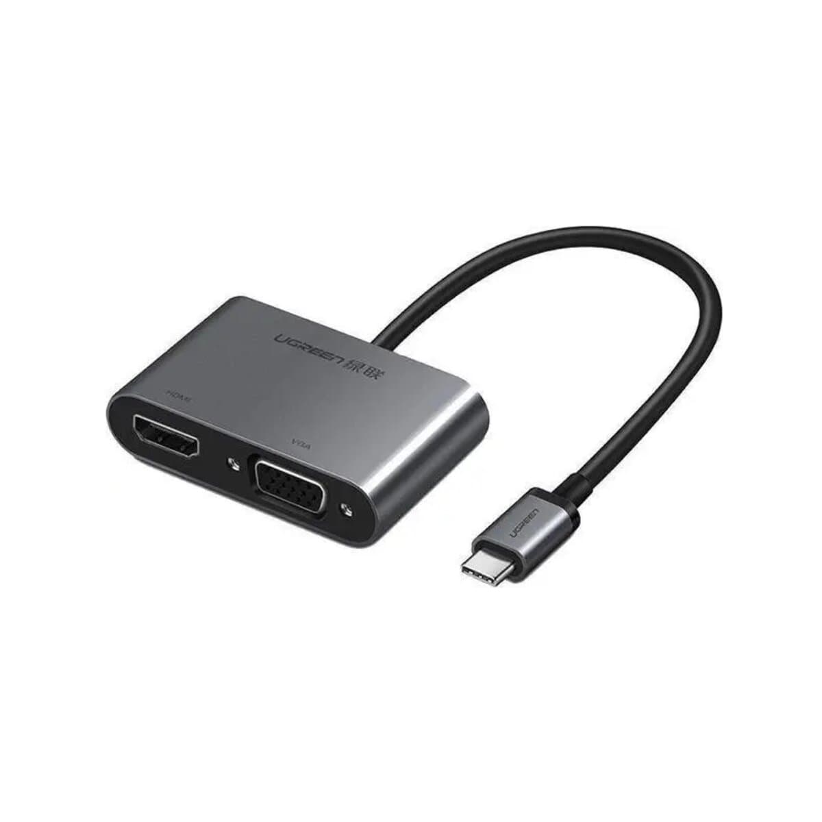 USB-хаб UGREEN Type-C to HDMI + VGA + USB 3.0 адаптер з PD Space Grey (UGR-50505)