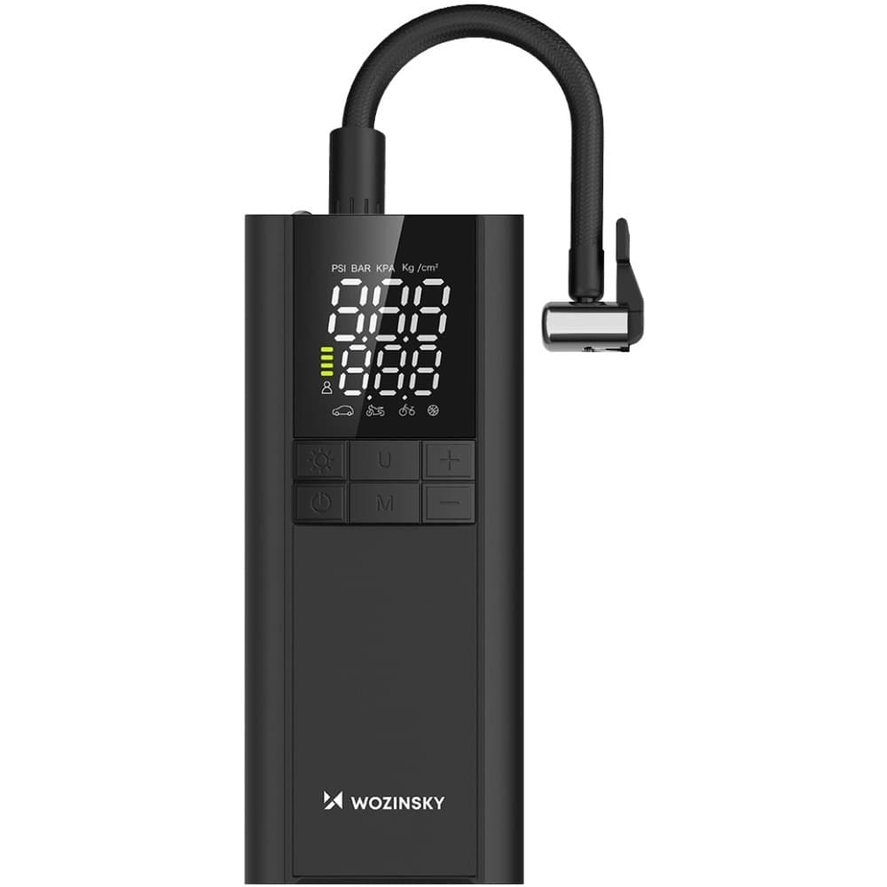 Автомобільний портативний компресор Wozinsky WPEP-8000 150 PSI PowerBank 8000mAh Black