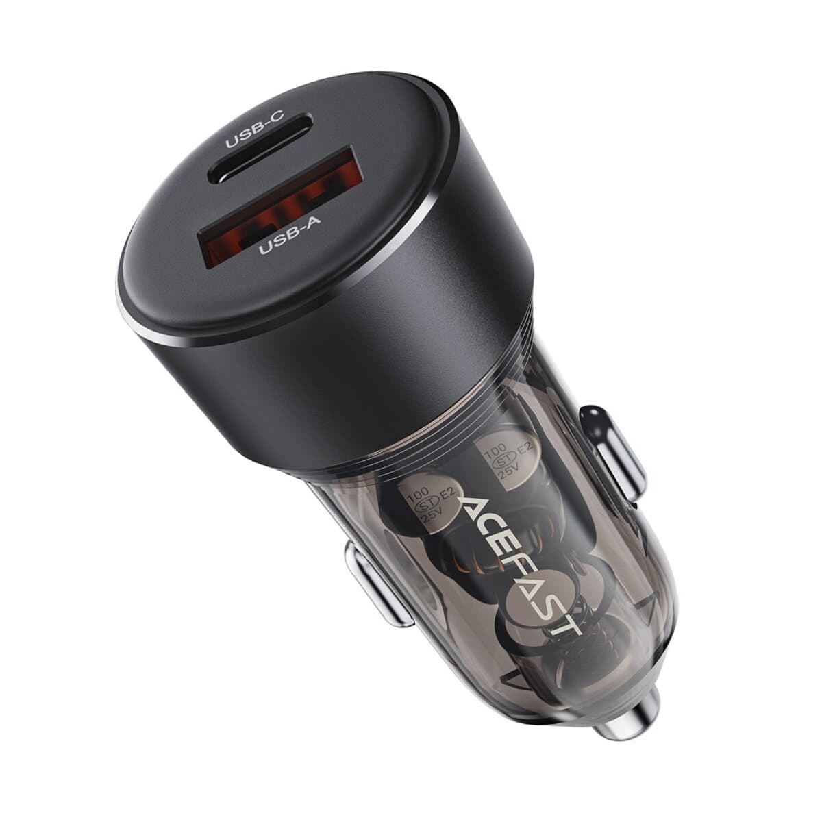 Автомобильное зарядное устройство ACEFAST B12 60W 1xUSB 1xType-C dual-port car charger Black
