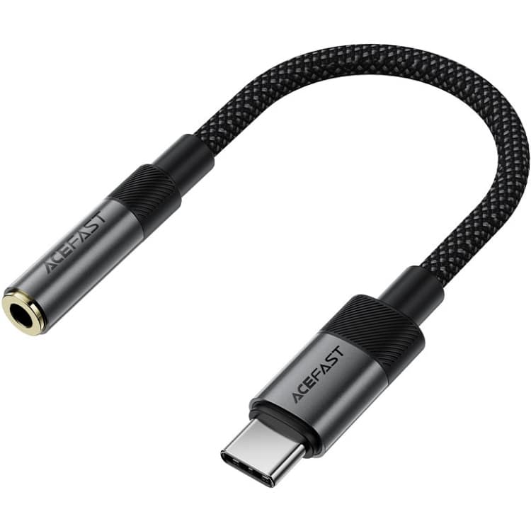 Переходник Acefast J12 Type-C to 3.5 mm 15cm audio converter Black