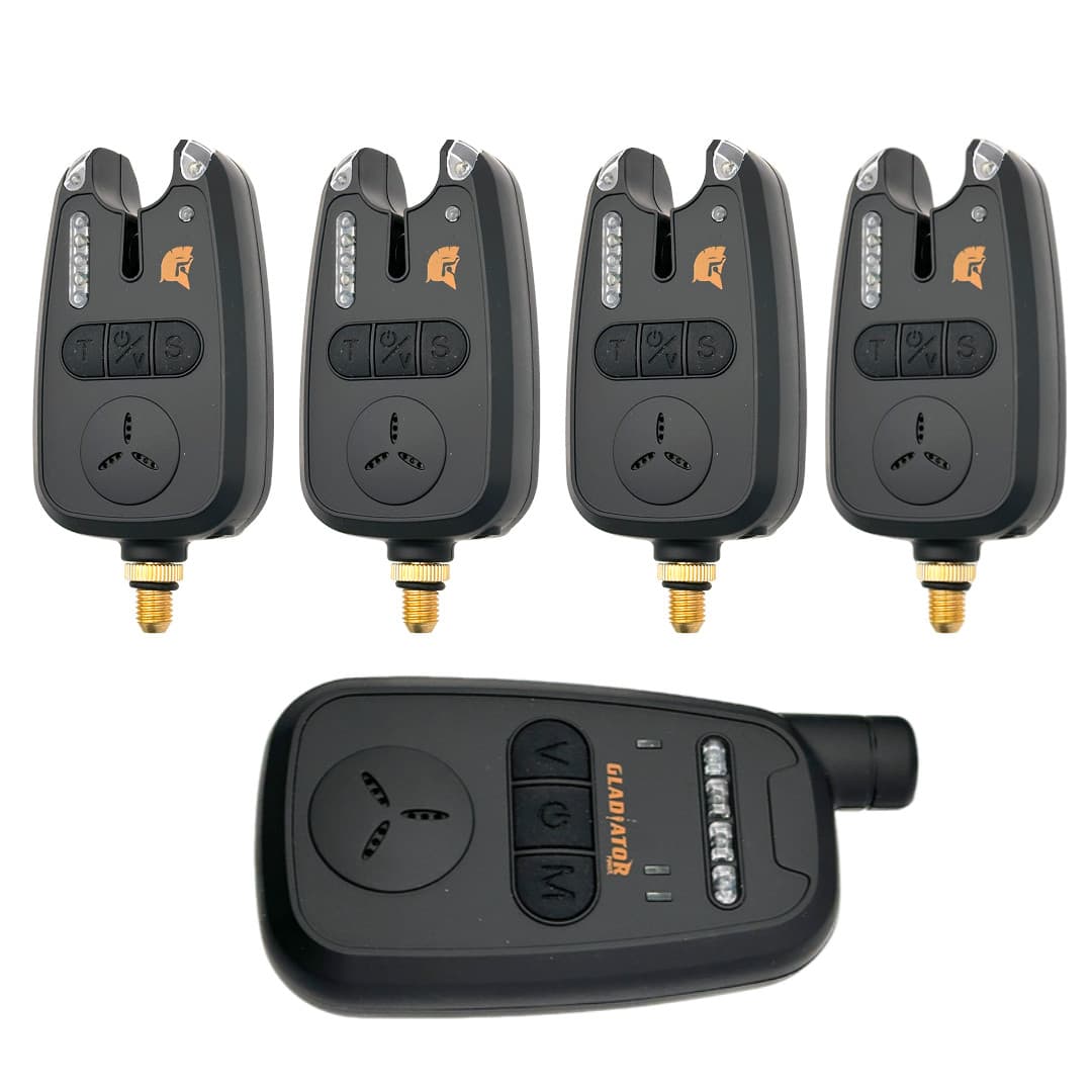 Набір сигналізаторів клювання Gladiator RF298 4+1 з пейджером у кейсі Black (RF2984)