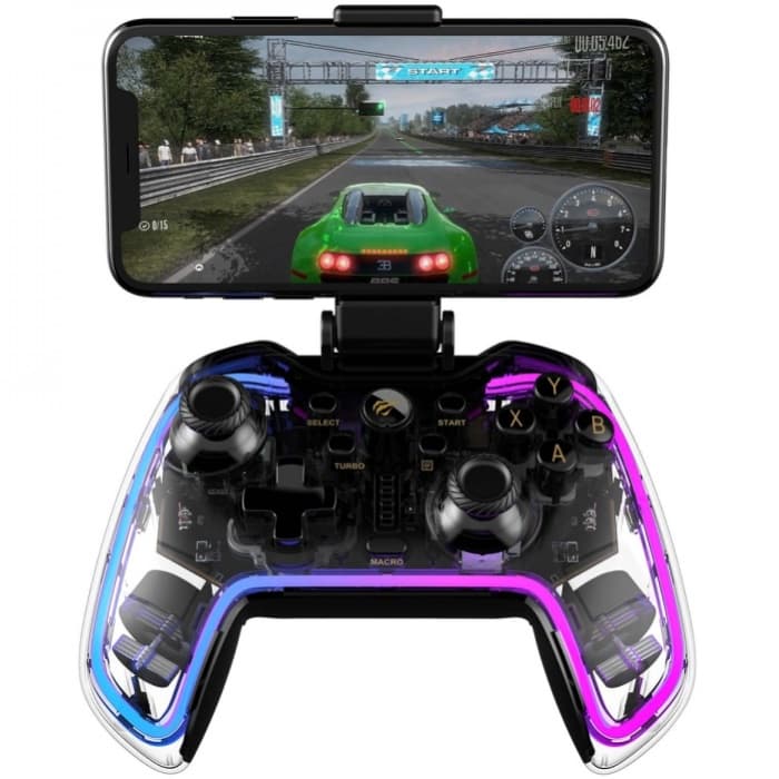 Бездротовий геймпад джойстик для ПК Havit G158BT PRO RGB Bluetooth Transparent (27977)