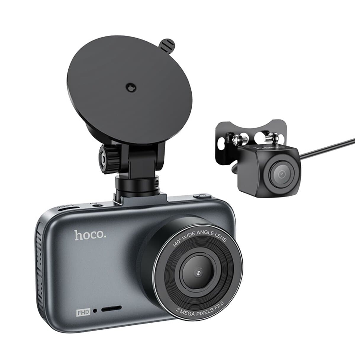 Автомобильный видеорегистратор HOCO DV6 Driving recorder with 3'' display с задней камерой 200mAh Iron Grey