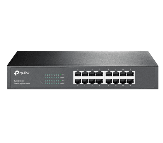 Комутатор TP-Link TL-SG1016D 16 портовый 10/100/1000 Металл Grey (TL-SG1016D)