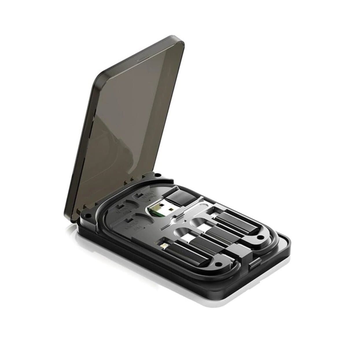 Комплект перехідників адаптерів Essager geometric multifunctional data cable storage box Black (ECJHZ-JH01-P)