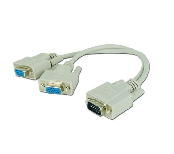 Перехідник S0007 VGA 15M to 2xVGA 15F на 2 монітори White