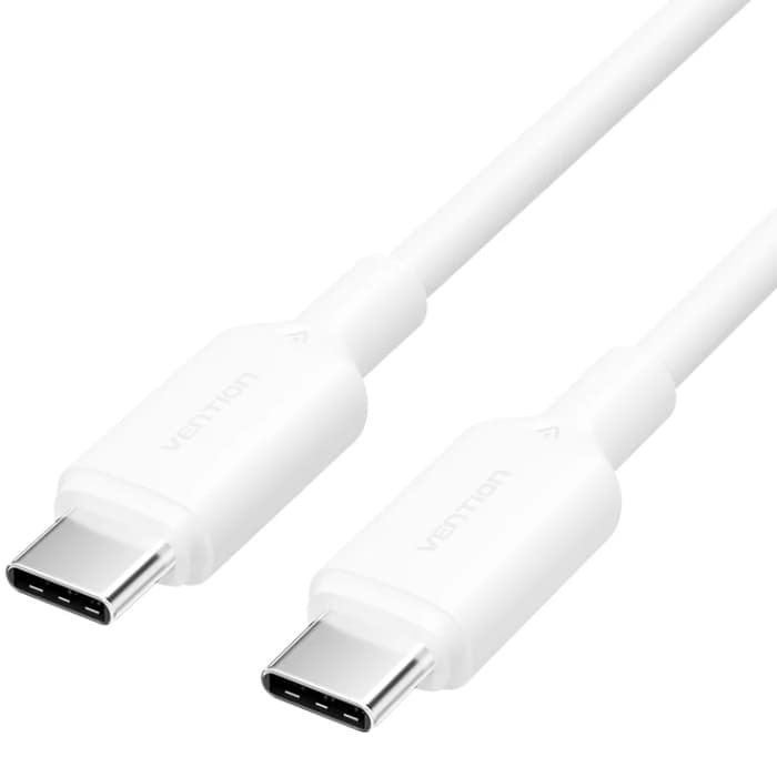 Кабель Vention USB 2.0 Type-C M to Type-C M 1m 60W Nickel-Plated White (TRCWF)