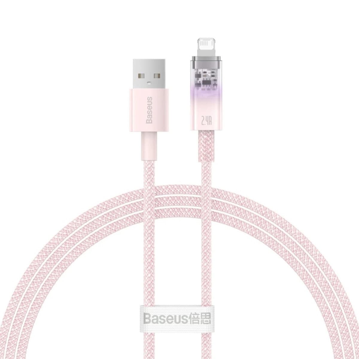 Кабель Baseus Explorer Series Fast Charging Cable with Smart Temperature Control USB to Lightning 2.4A 1m Pink (CATS010004)