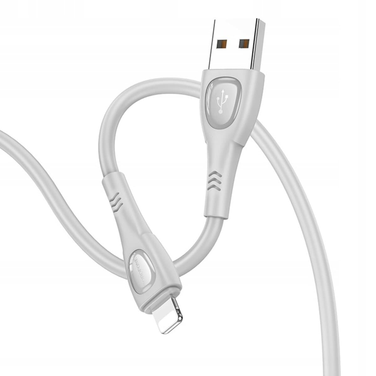 Кабель BOROFONE BX98 USB to Lightning Superior charging data cable 1м 2.4A Grey (BX98LG)