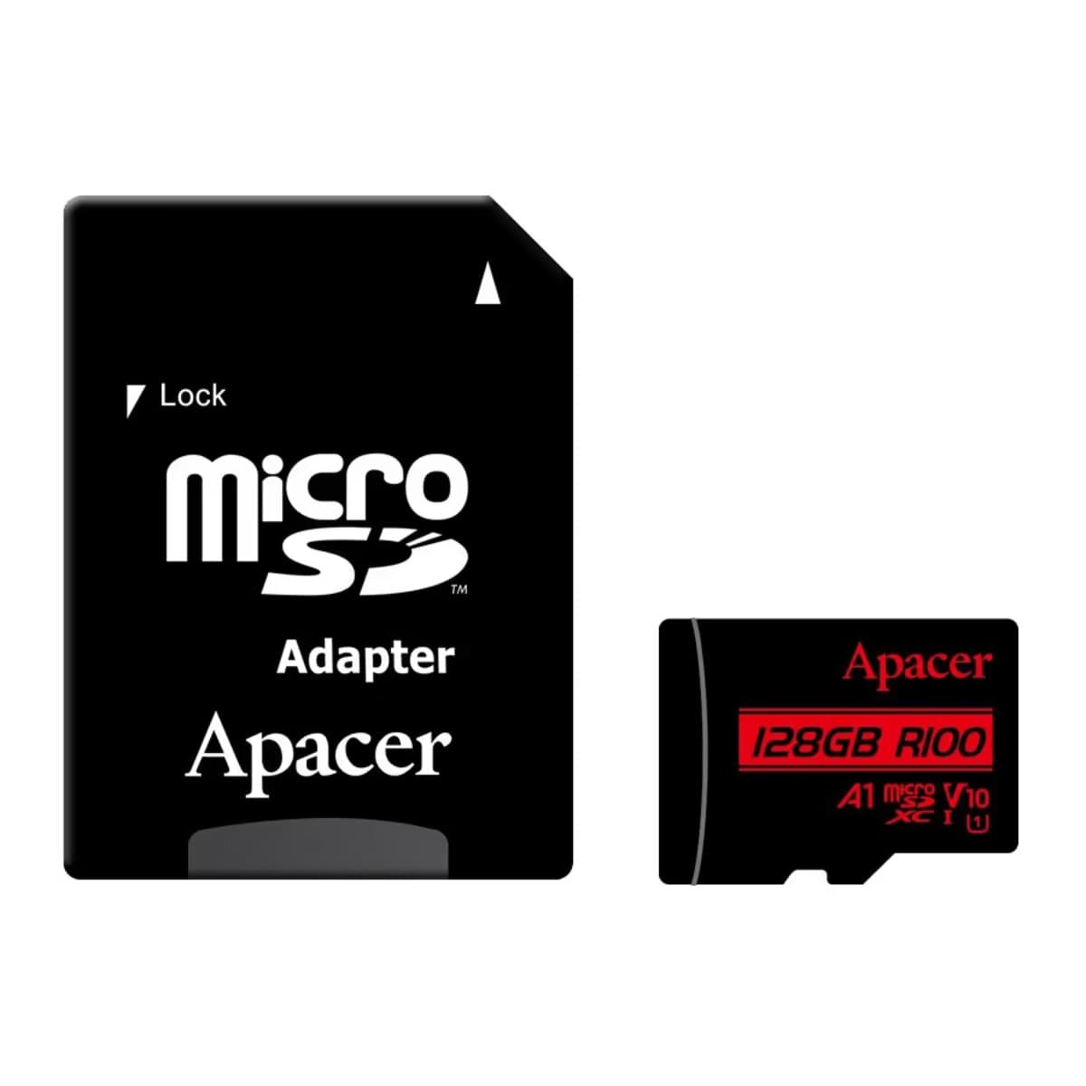 Карта пам'яті Apacer 128Gb microSDXC UHS-1 class 10 V10 A1 R100MB/s adapter SD (AP128GMCSX10UB-R)