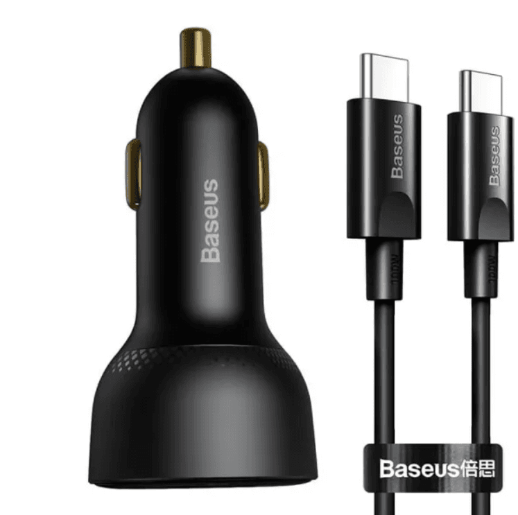 Автомобильное зарядное устройство Baseus Superme Digital Display PPS Dual Quick Charger Car Charger 1xType-C 1xUSB Black (TZCCZX-01)