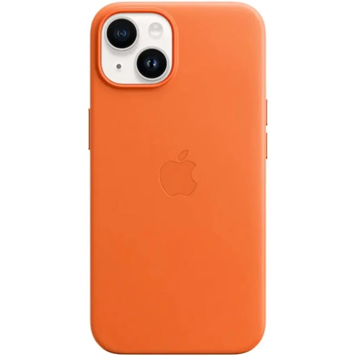 Захисний чехол-накладка Leather AAA Full Magsafe IC для iPhone 15 Orange (Leat15Orange)