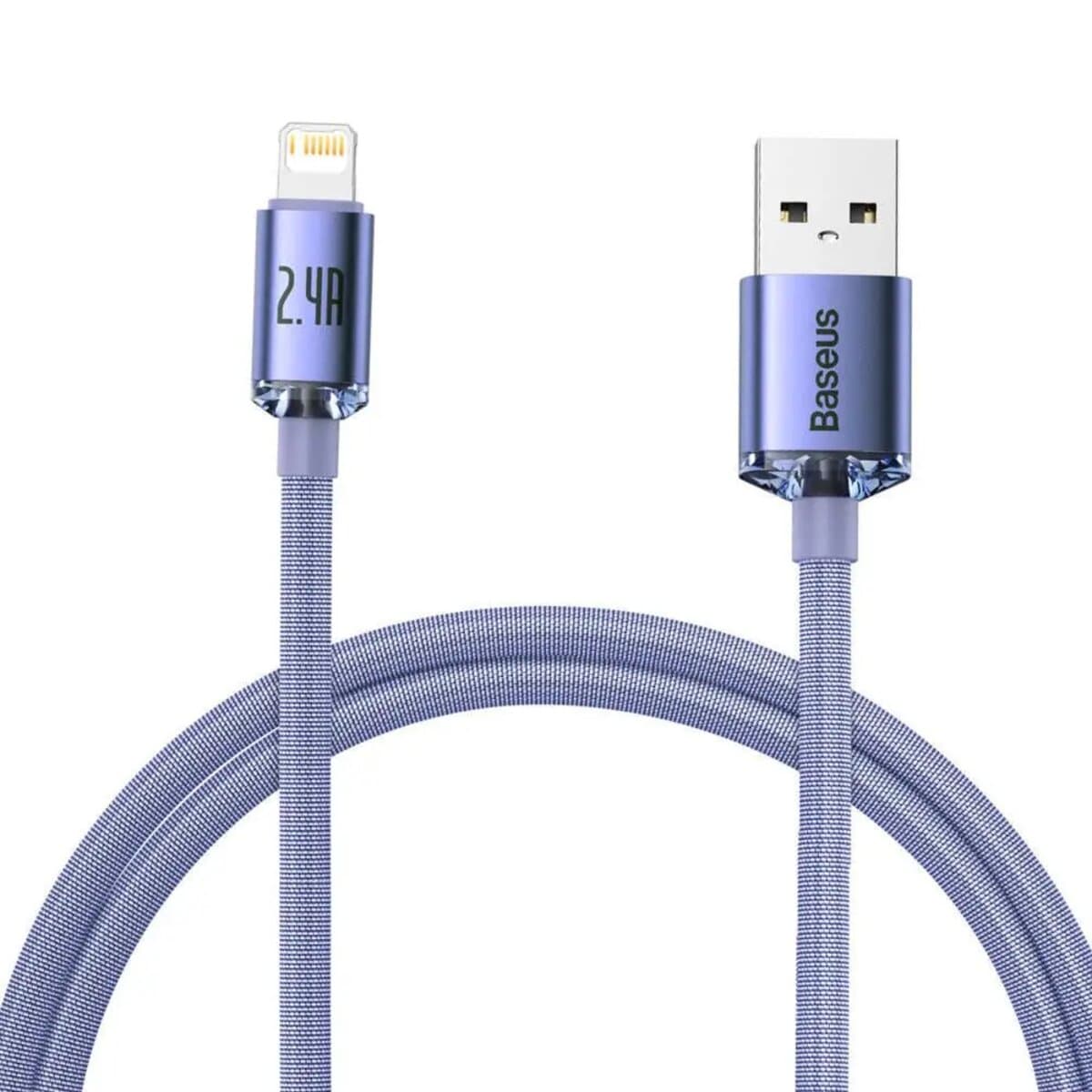 Кабель Baseus Crystal Shine Series Fast Charging Data Cable USB to Lightning 2.4A 1.2m Purple (CAJY000005)