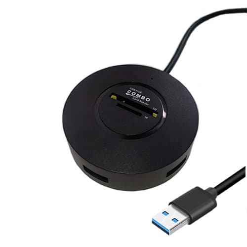 USB-хаб концентратор USB to 3xUSB до 5 Гбит/с + кардридер Black (424416)