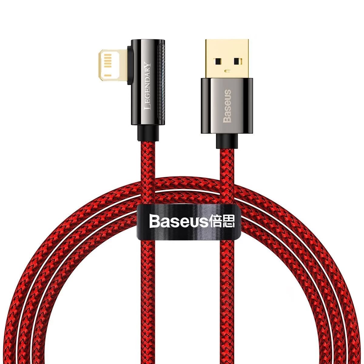 Кабель Baseus CACS000009 USB AM - Lightning M 1м 2.4A Legend Series Elbow Red
