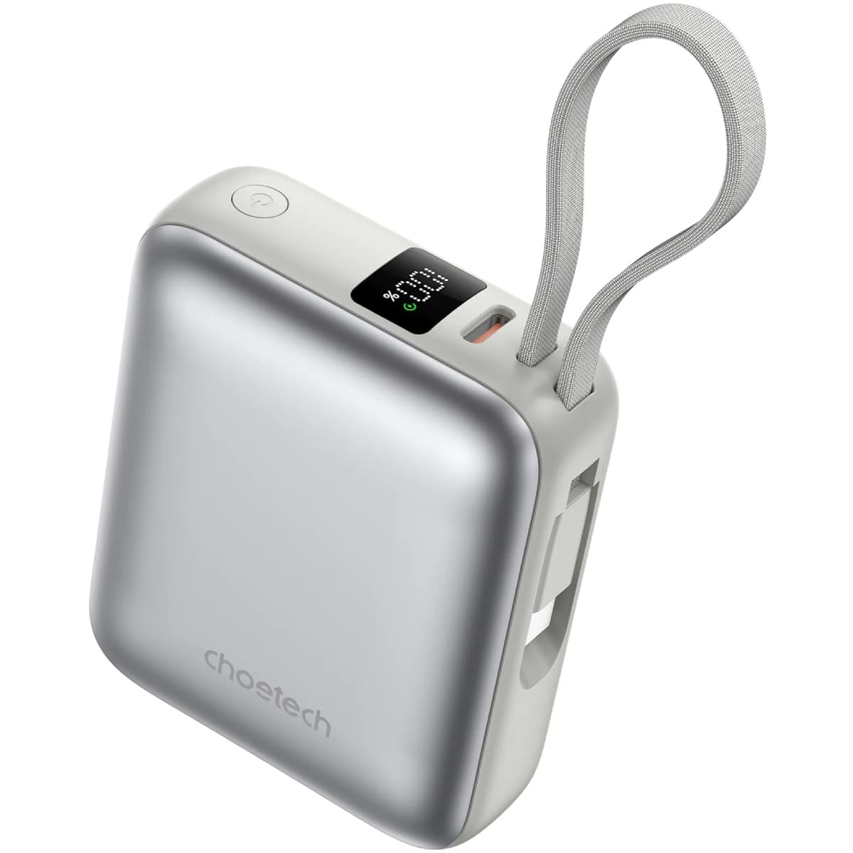 Powerbank павербанк УМБ Choetech 10000mAh 35W 3A PD3.0 USB-C In/Out with buid-in type-C cabel Grey (B832-GY)
