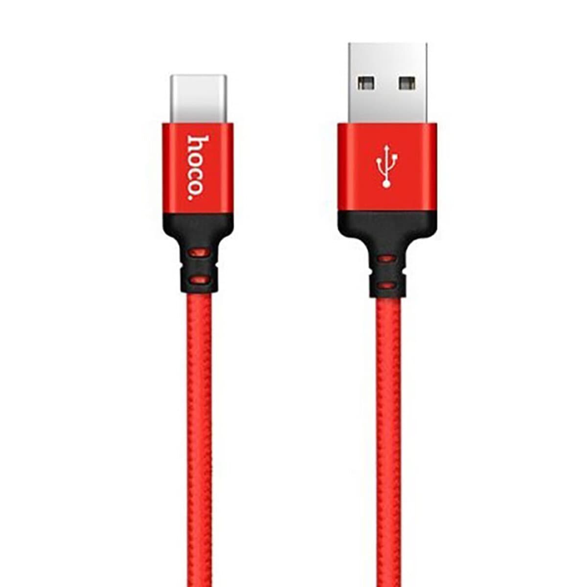 Кабель HOCO X14 USB to Type-C 2A 1m nylon aluminum connectors Red
