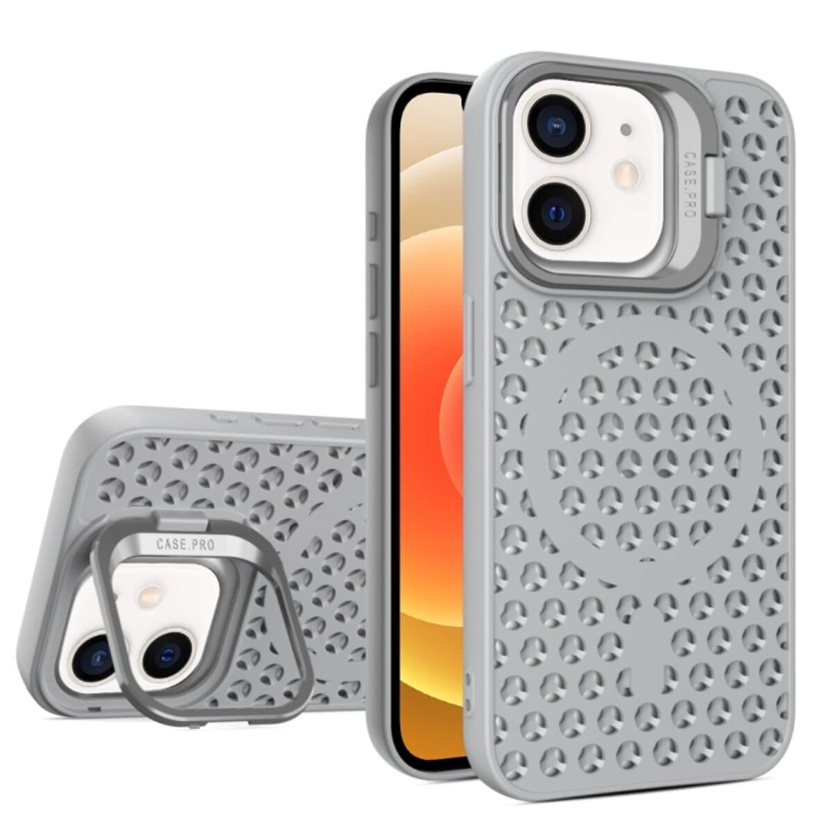 Защитный чехол-накладка Cosmic Grater Stand для Apple iPhone 12/12 Pro Grey (GRASTiP12Grey)