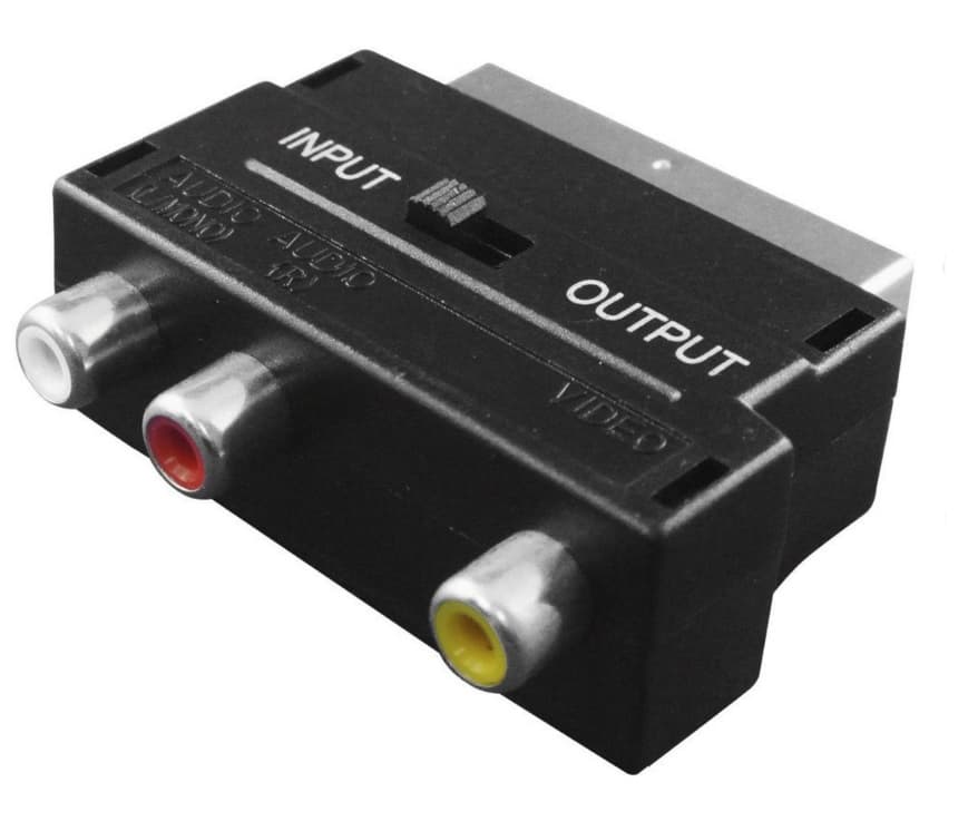 Перехідник адаптер S0560 SCART Mto RCAx3 F AV з перемикачем Black