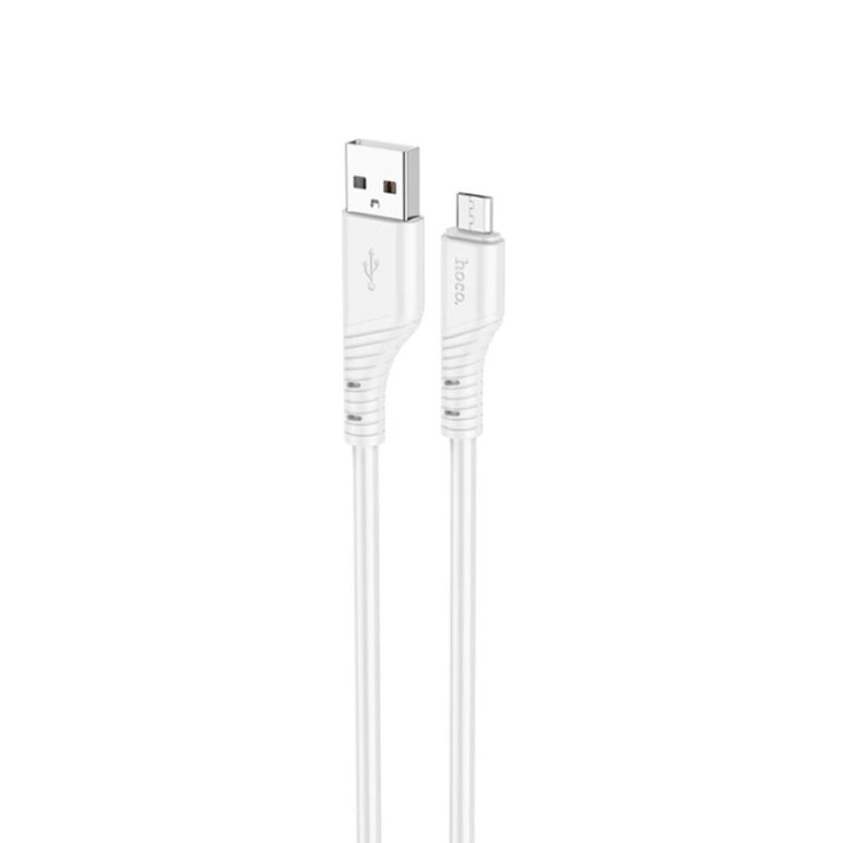 Кабель HOCO X97 Crystal USB to Micro-USB color silicone charging data cable 1m 2.4A White