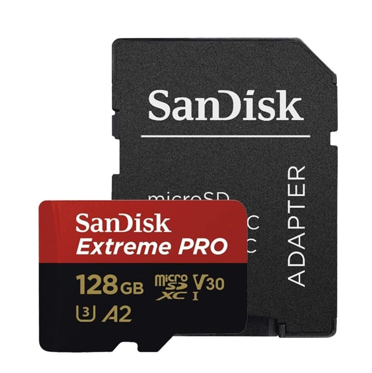Карта пам'яті SanDisk Extreme Pro microSDXC UHS-1 U3 A2 128Gb Class 10 V30 R200MB/s W90MB/s adapter (SDSQXCD-128G-GN6MA)