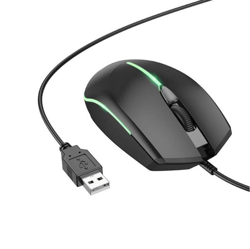 Дротова мишка BOROFONE BG10 Soaring game luminous wired mouse 1.5м USB Black
