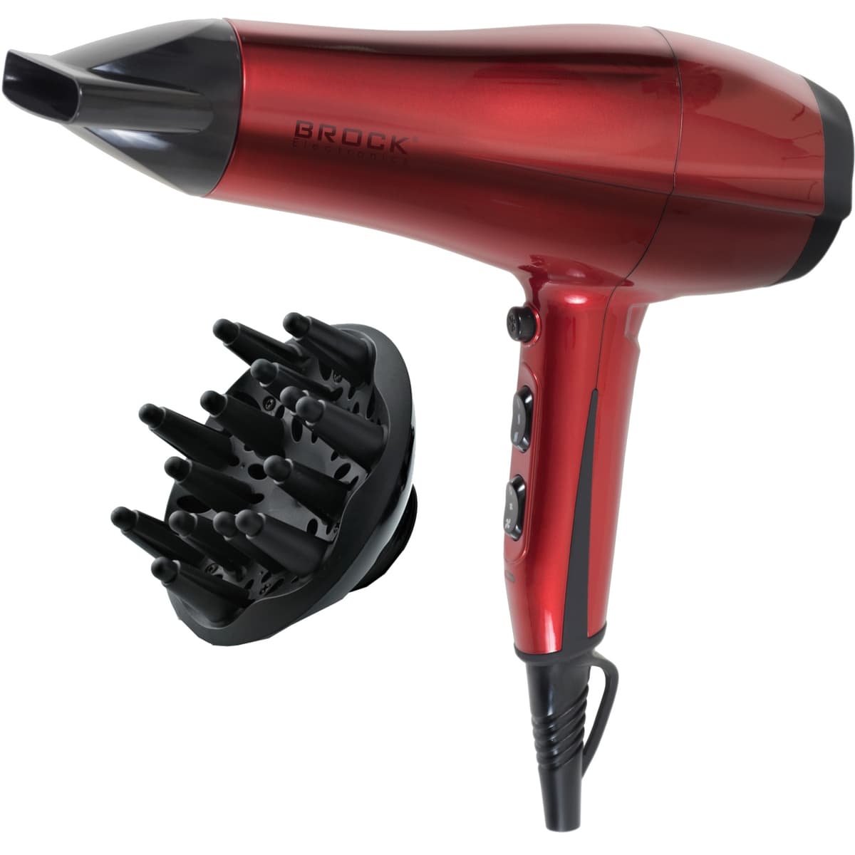 Фен BROCK HD 8302 RD 2200Вт 2 швидкості Cool shot іонізація складана ручка червоний Red (HD 8302 RD)